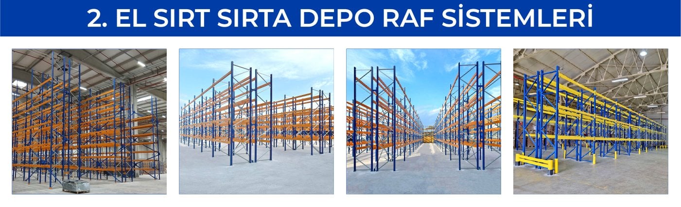 2. el sırt sırta depo raf sistemleri Zemraf