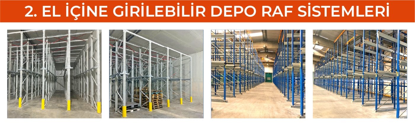 2. el içine girilebilir depo raf sistemleri Zemraf