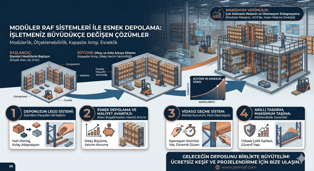 Modüler Raf Sistemleri ile Esnek Depolama: İşletmeniz Büyüdükçe Değişen Çözümler