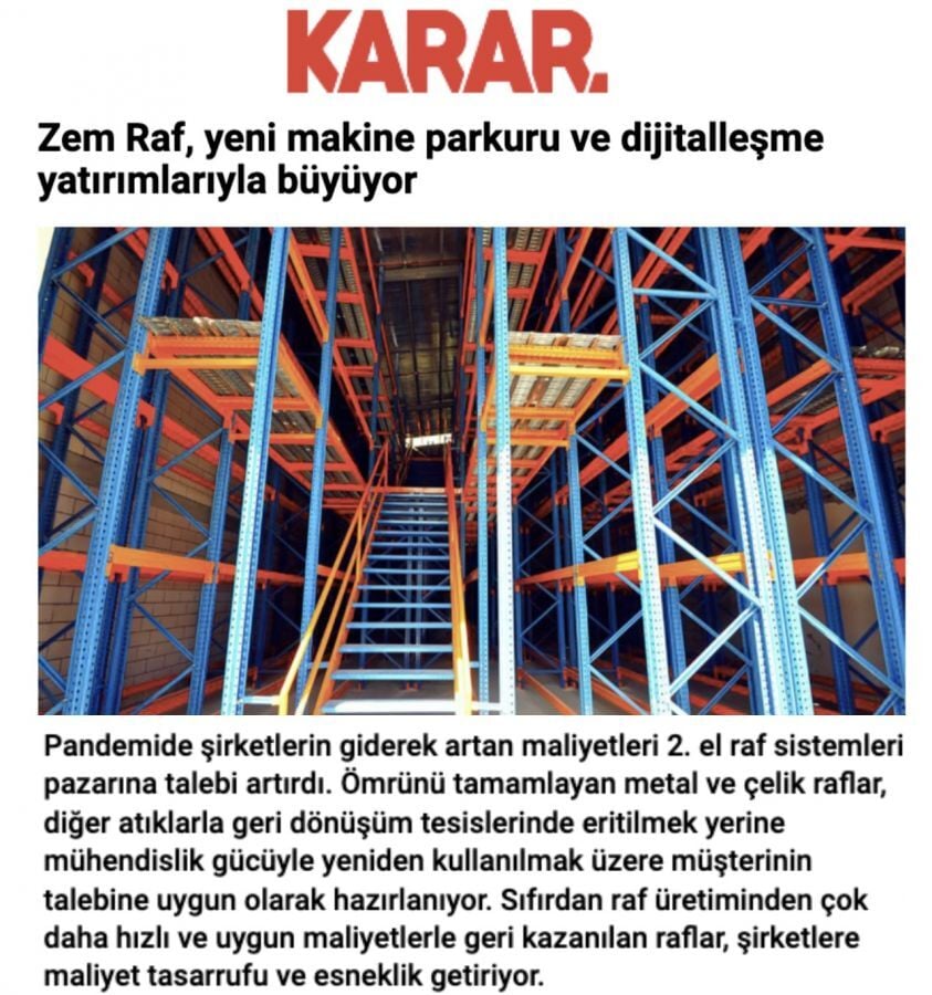 ZEM Raf, Yeni Makine Parkuru ve Dijitalleşme Yatırımlarıyla Büyüyor