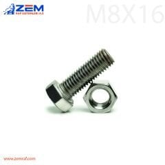 M8X16 Civata Somun Takımı Çelik Raf