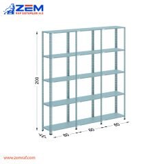 Çelik Raf 5 Katlı H: 200 cm 3'lü Set