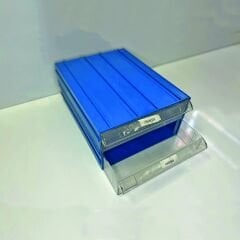 Plastik Çift Çekmeceli Kutu Mavi 260x150x340