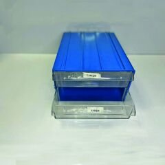 Plastik Çift Çekmeceli Kutu Mavi 260x150x340