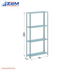 Çelik Raf 4 Katlı H: 200 cm 31X93