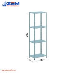 Çelik Raf 4 Katlı H: 200 cm 43X60