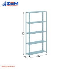 Çelik Raf 5 Katlı H: 200 cm 31X93