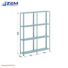 Çelik Raf 4 Katlı H: 200 cm 2'li Set 31X75
