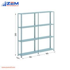 Çelik Raf 4 Katlı H: 200 cm 2'li Set 31X93