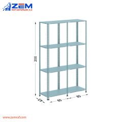 Çelik Raf 4 Katlı H: 200 cm 2'li Set 43X60
