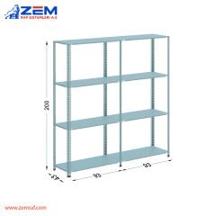 Çelik Raf 4 Katlı H: 200 cm 2'li Set 43X93