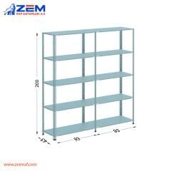 Çelik Raf 5 Katlı H: 200 cm 2'li Set 43X93