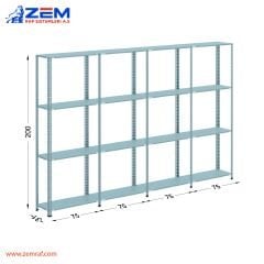 Çelik Raf 4 Katlı H: 200 cm 4'lü Set 31X75