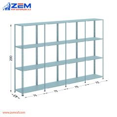 Çelik Raf 4 Katlı H: 200 cm 4'lü Set 43X75
