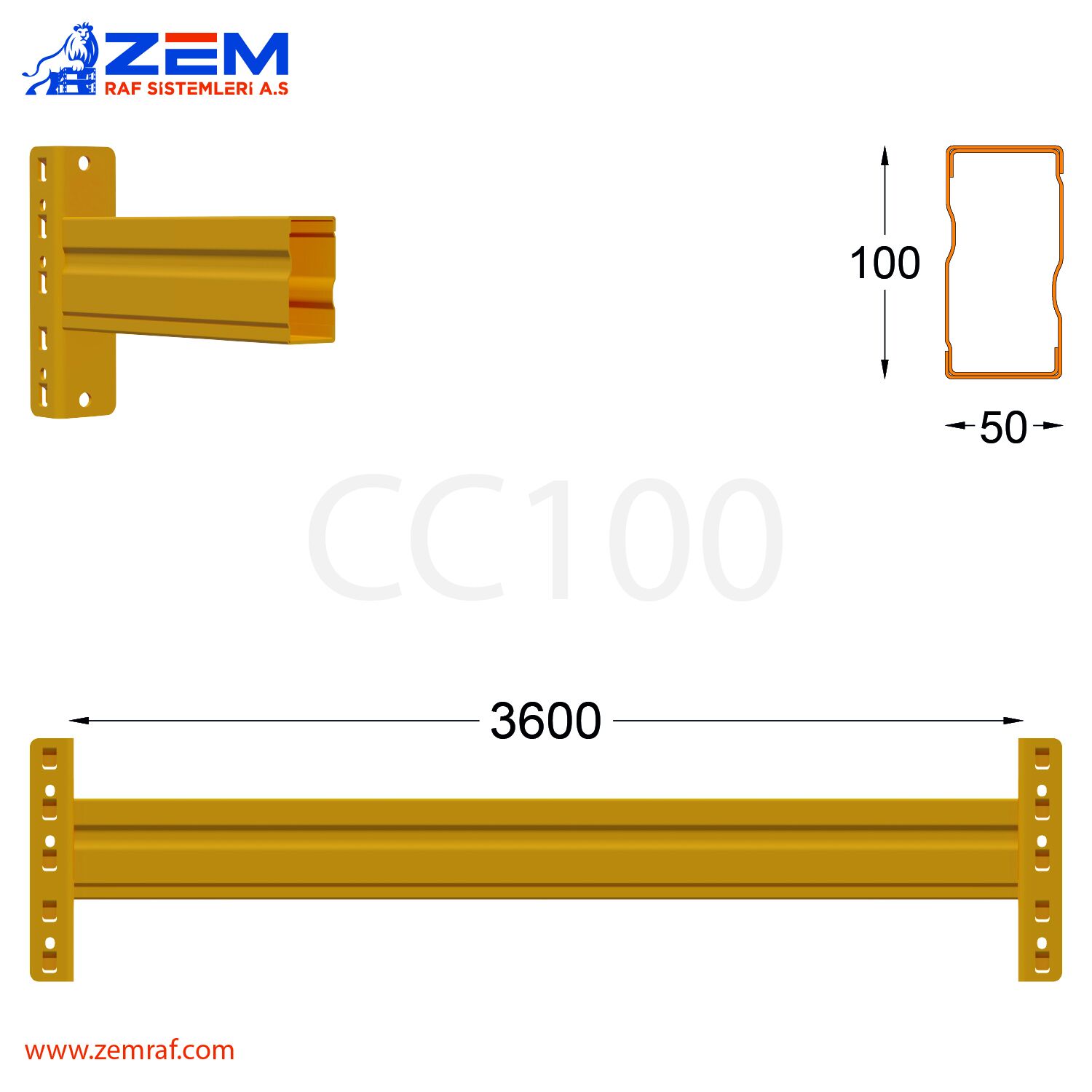 CC 100 Travers 3600 mm