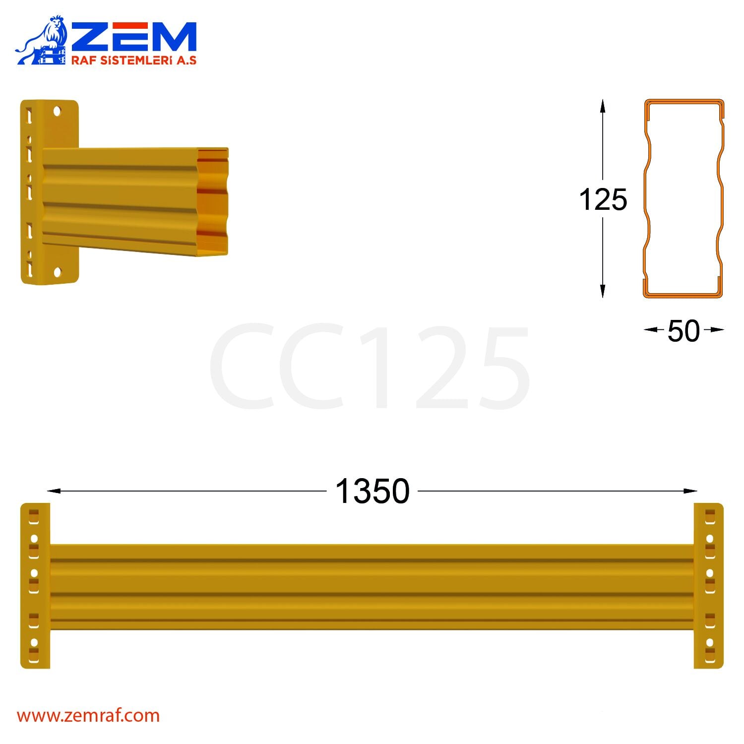 CC 125 Travers 1350 mm