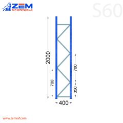 S60 Ayak Takımı H:2000 mm Derinlik 400 mm