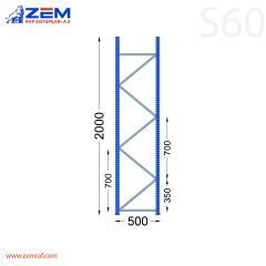 S60 Ayak Takımı H:2000 mm Derinlik 500 mm