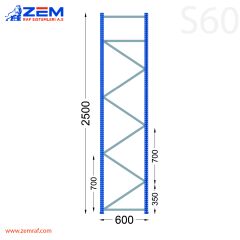S60 Ayak Takımı H: 2500 mm Derinlik 600 mm