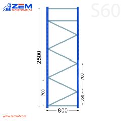 S60 Ayak Takımı H: 2500 mm Derinlik 800 mm