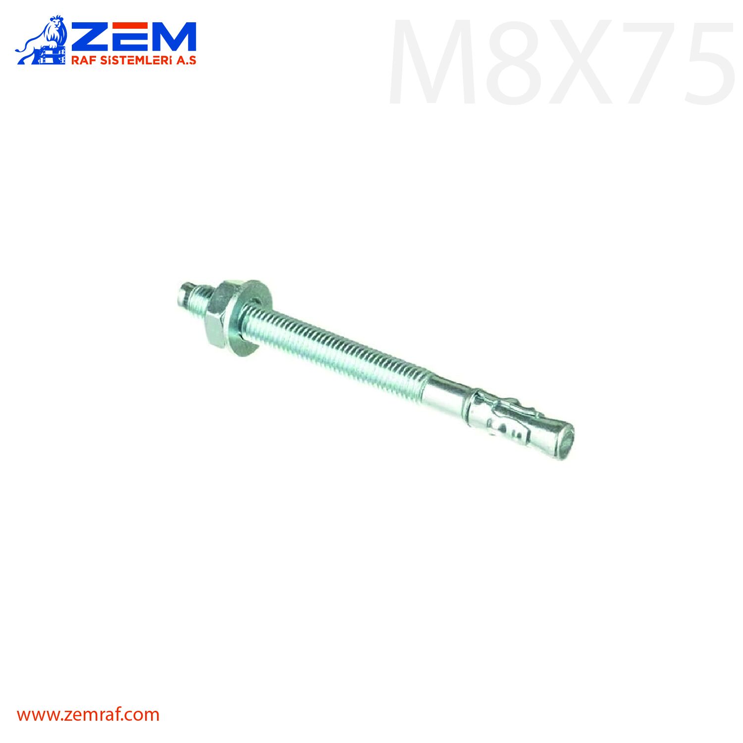 M8 X 75 Çelik Dübel Klipsli