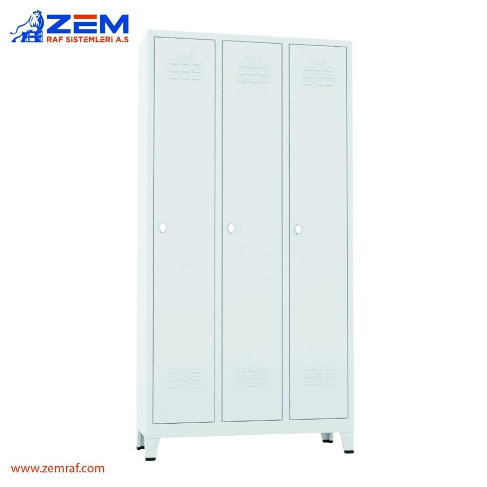 Soyunma Dolabı Üçlü 1850X970X350 mm