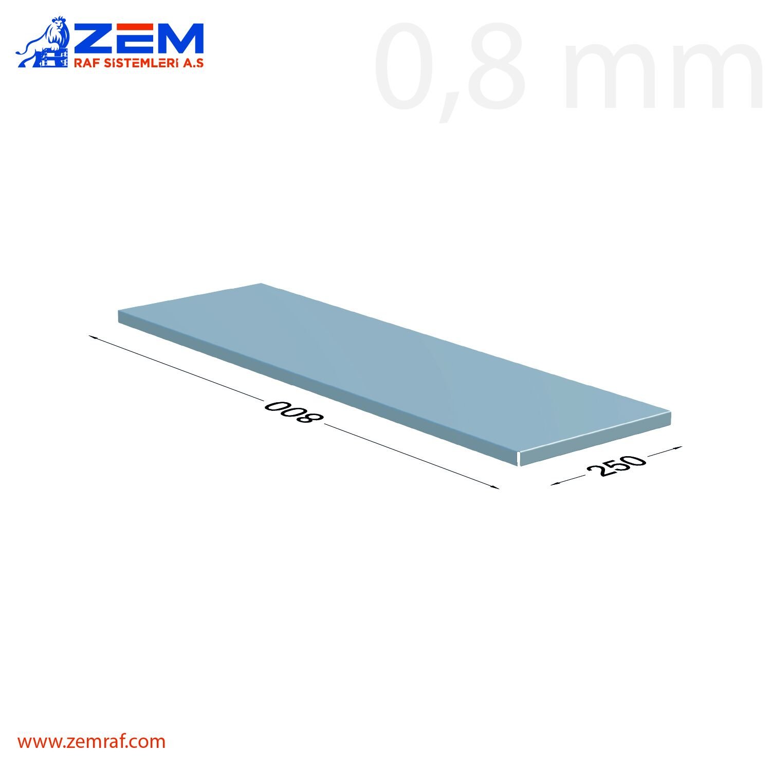 Z Tabla 250 0,8 mm - 800 mm