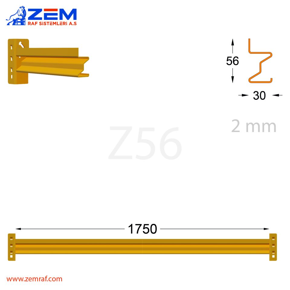 Z56 Travers 1750 mm - 2 mm