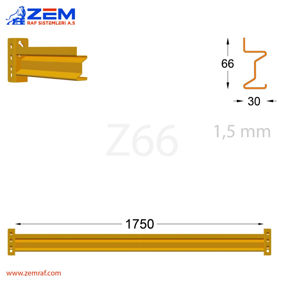 Z66 Travers 1750 mm - 1,5 mm