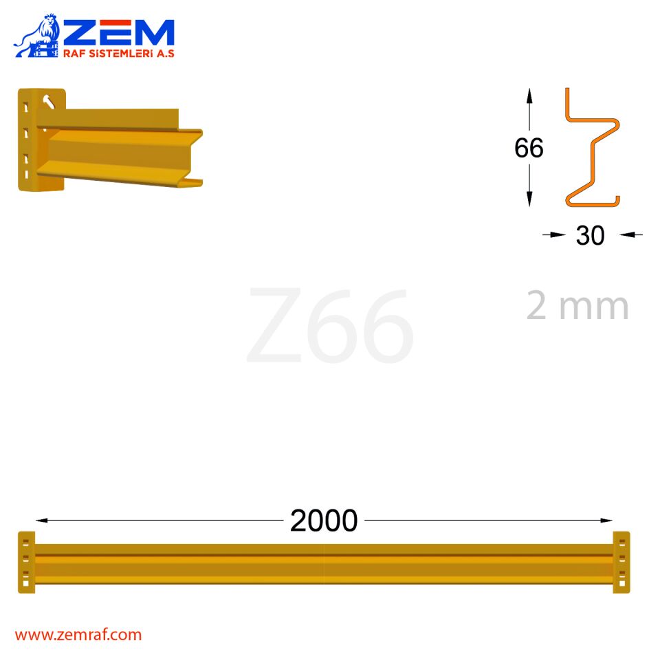 Z66 Travers 2000 mm - 2 mm