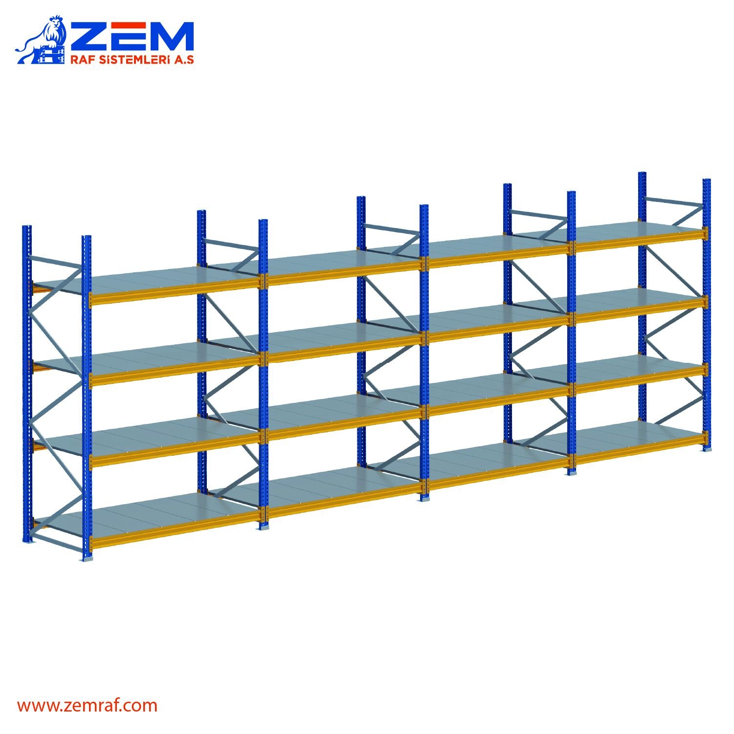 Hafif Depolama Ünitesi 4 Katlı H:2000 mm 4'lü Set