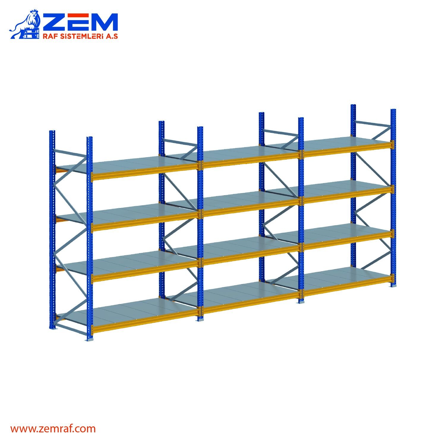 Hafif Depolama Ünitesi 4 Katlı H:2000 mm 3'lü Set