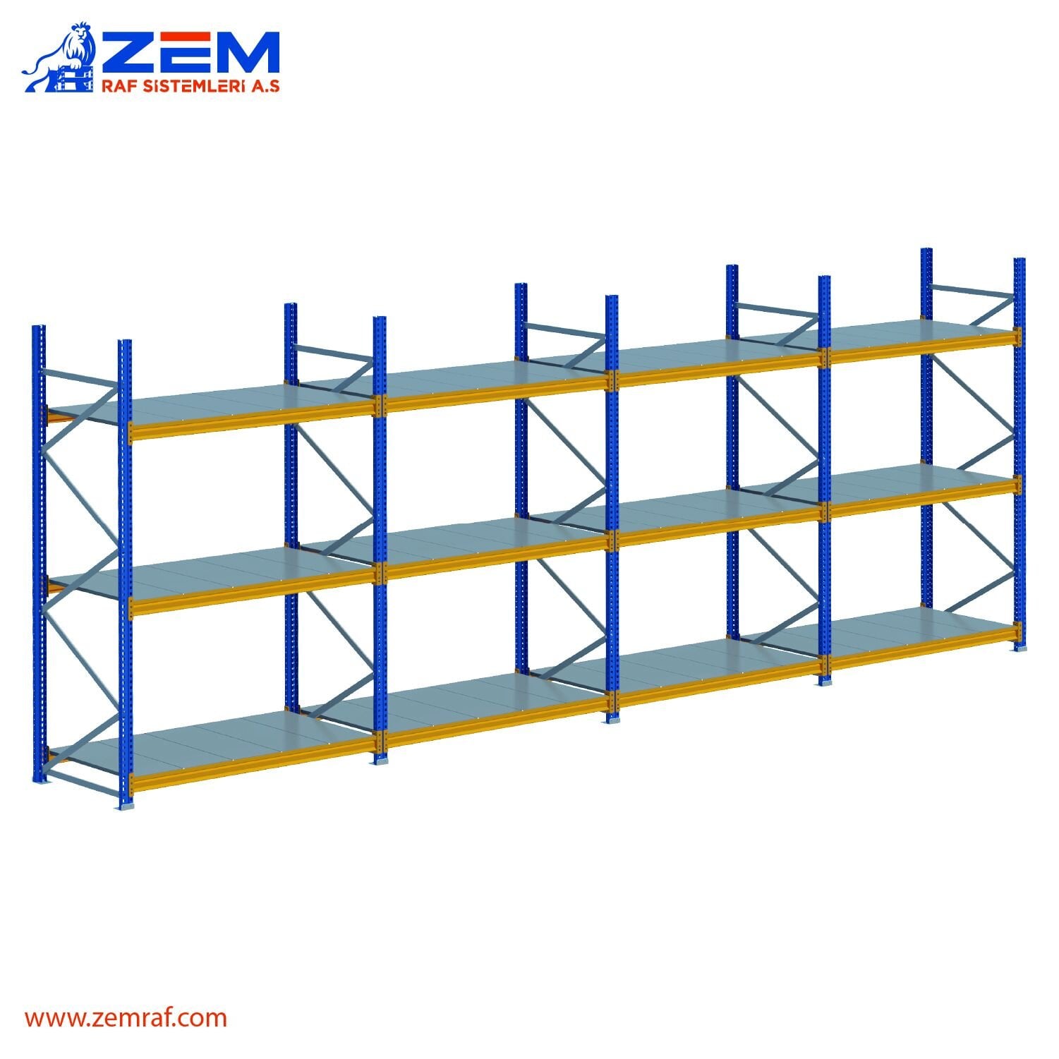 Hafif Depolama Ünitesi 3 Katlı H:2000 mm 4'lü Set