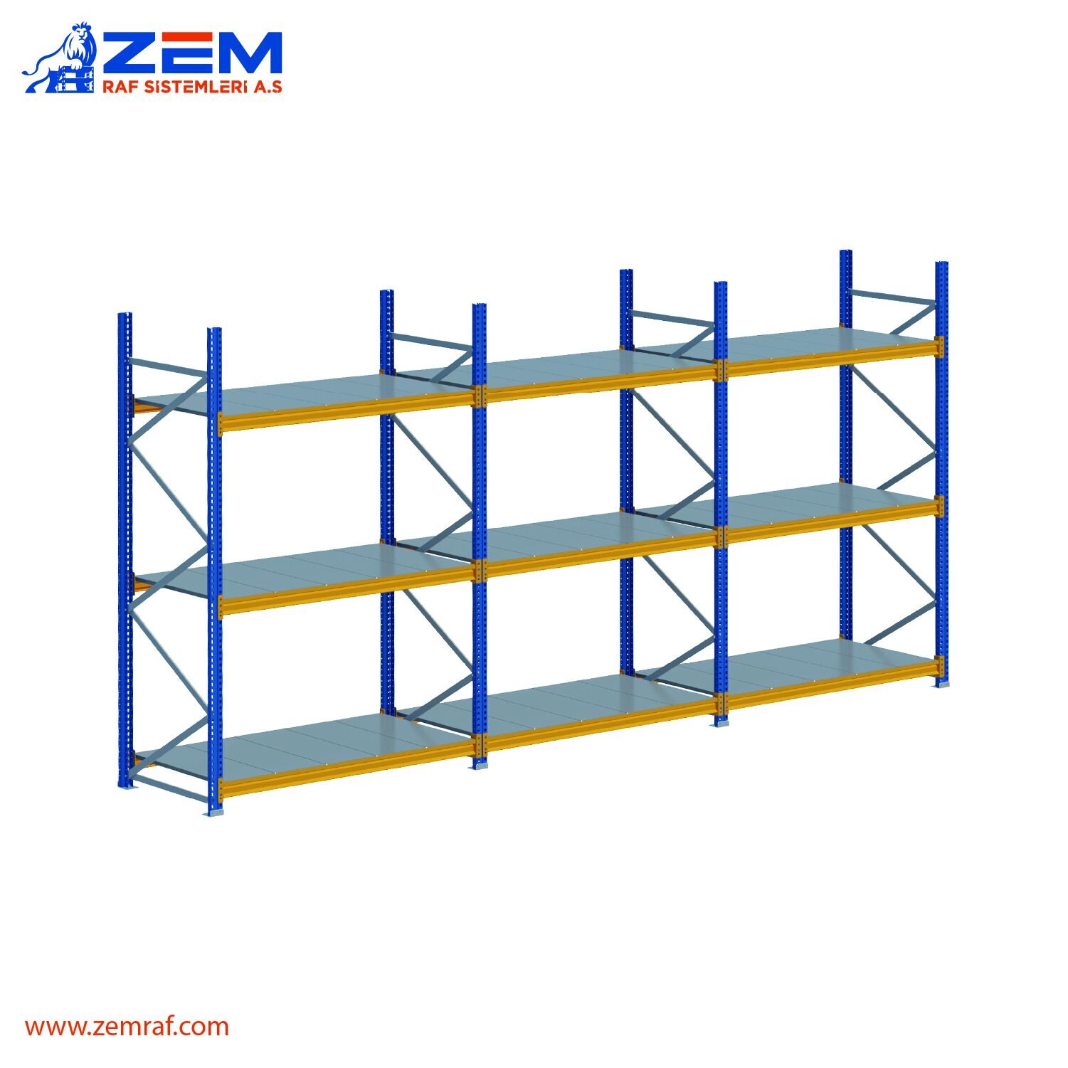 Hafif Depolama Ünitesi 3 Katlı H:2000 mm 3'lü Set