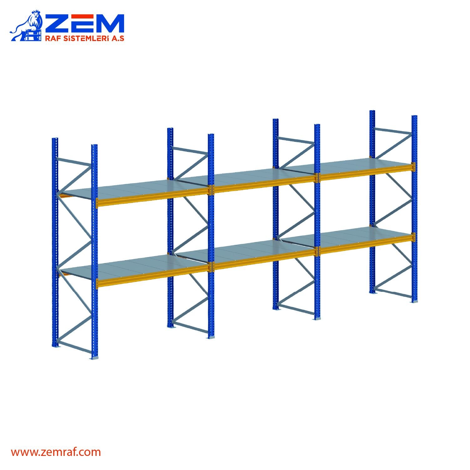 Hafif Depolama Ünitesi 2 Katlı H:2000 mm 3'lü Set