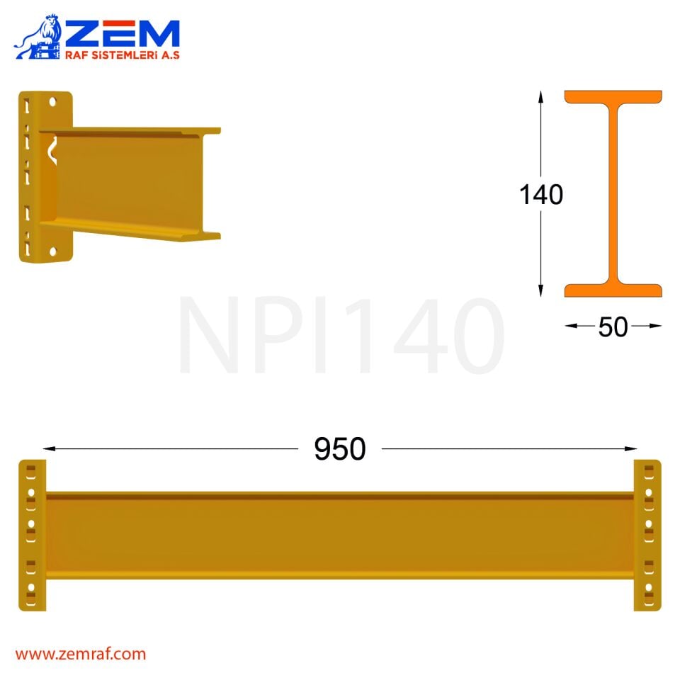 NPI 140 Travers Delta Konnektör 950 mm