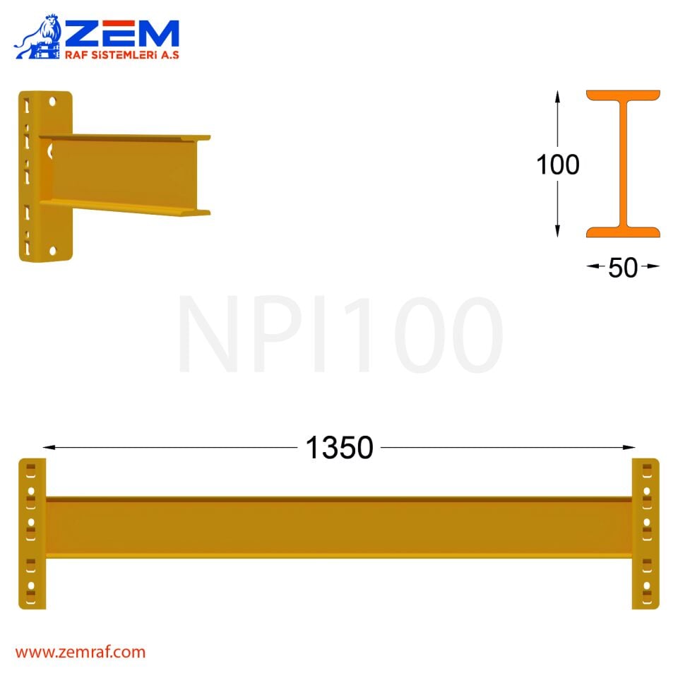 NPI 100 Travers Delta Konnektör 1350 mm