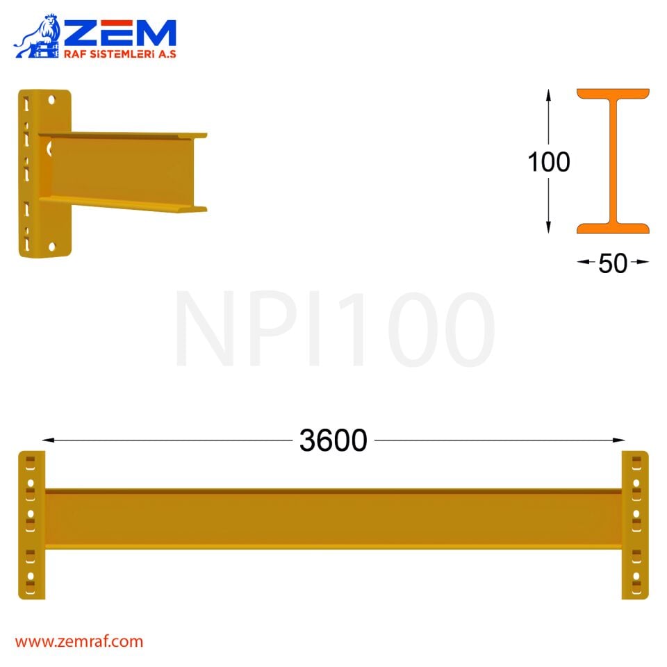 NPI 100 Travers Delta Konnektör 3600 mm