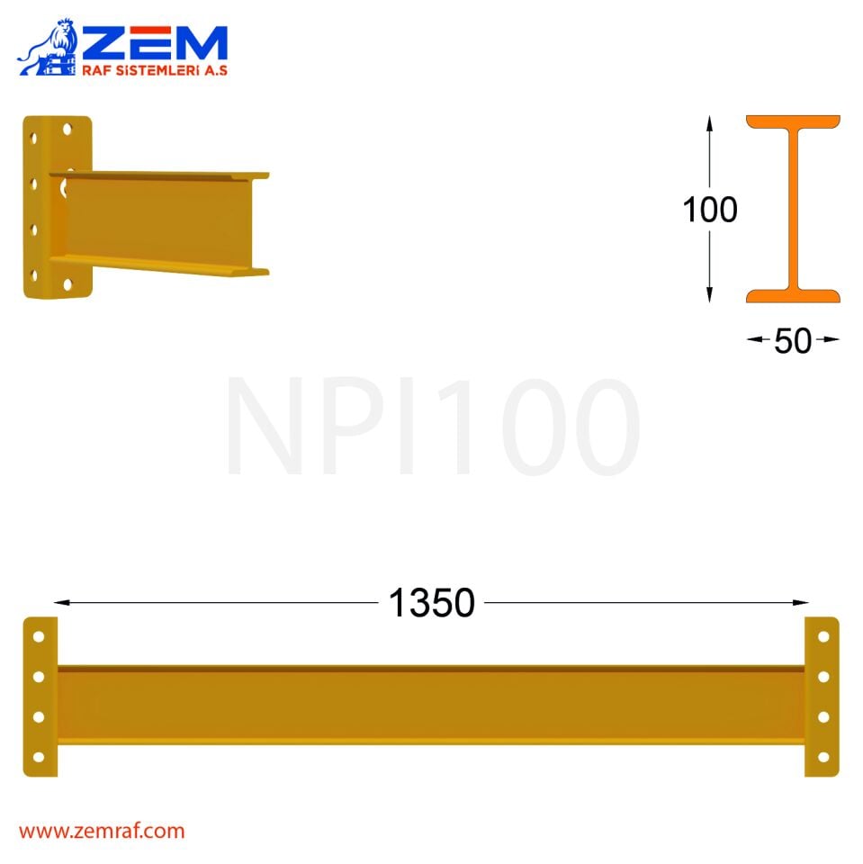 NPI 100 Travers Hubertus Konnektör 1350 mm